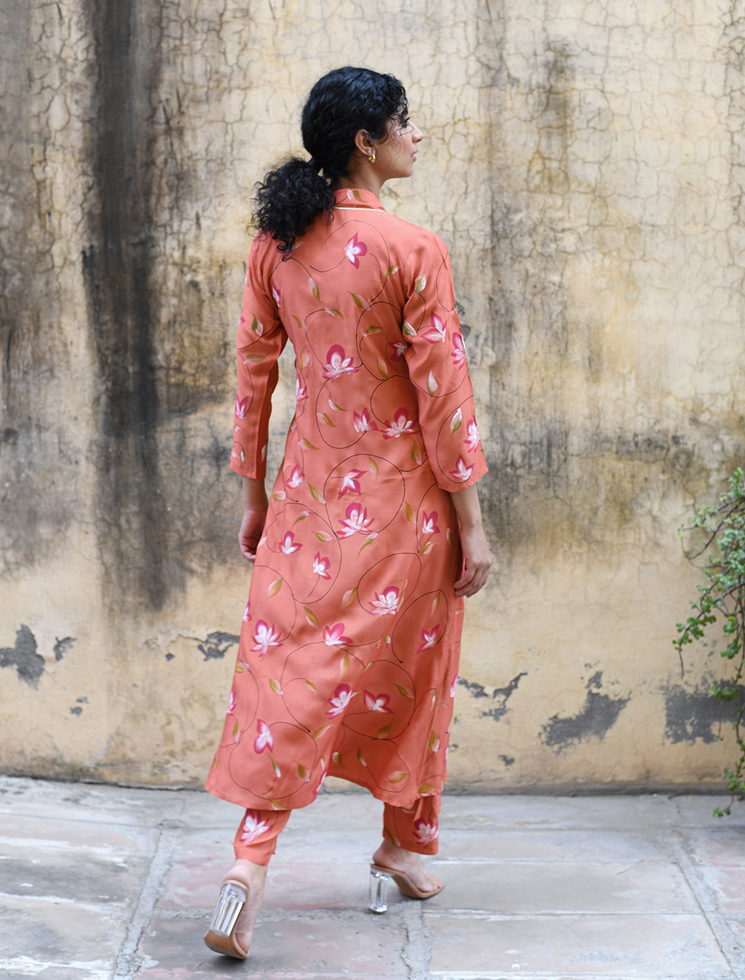 rangeelo-Floral-Printed-Regular-Pure-Cotton-Kurta-With-Trousers-&-Dupatta-RO200ORANGE