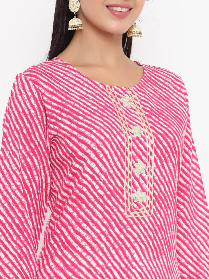 Pink-Printed-Kurta-Only