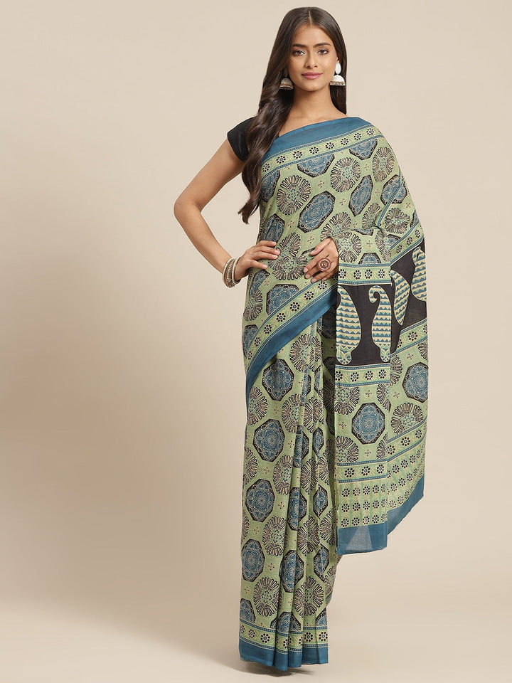 Olive-Printed-Saree-6035SAROL