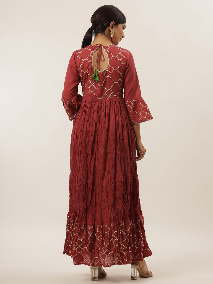 Rust-Ethnic-Maxi-Dress