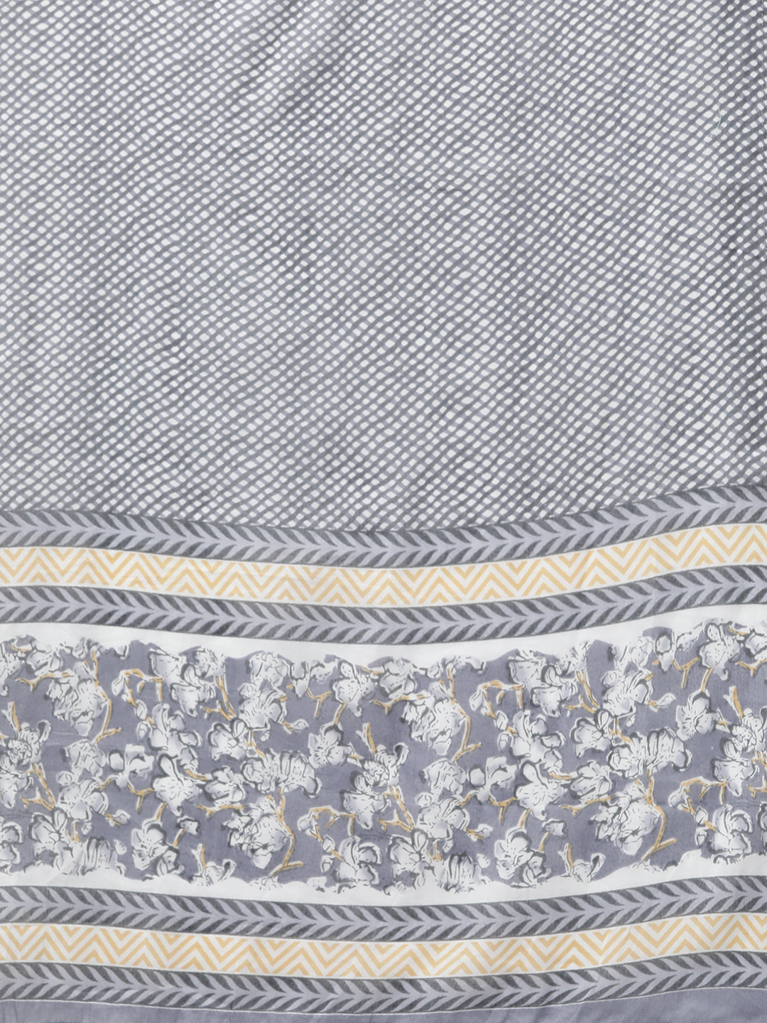 Grey Floral Printed Dupatta Set