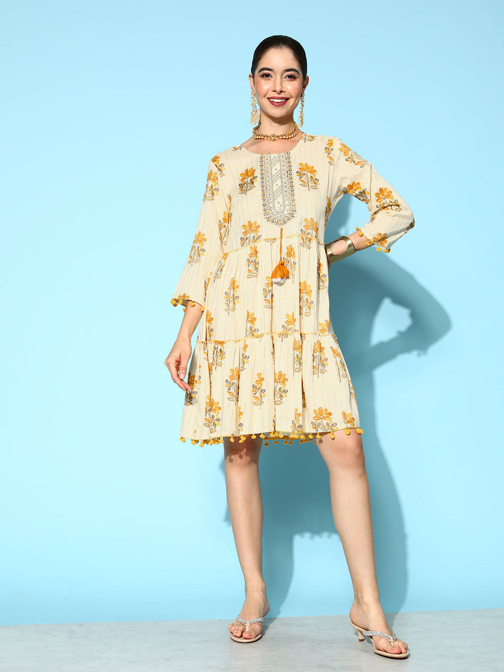 Yellow-Floral-Dress-1247DRSMS