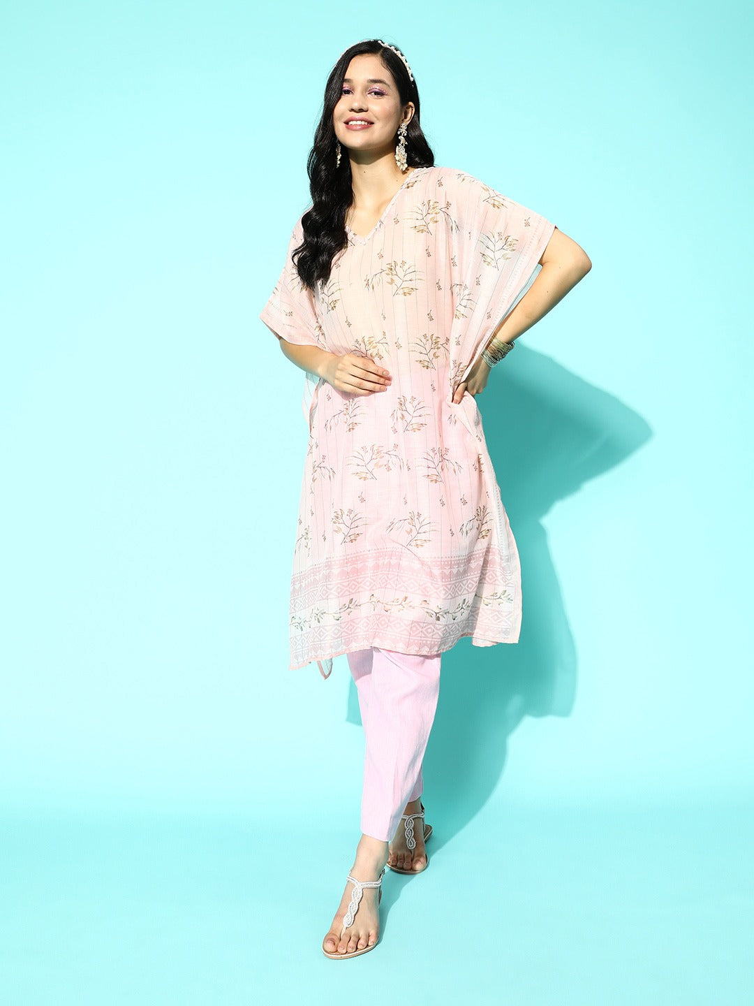 Floral-Printed-Kaftan-Kurta-1250KFTPK