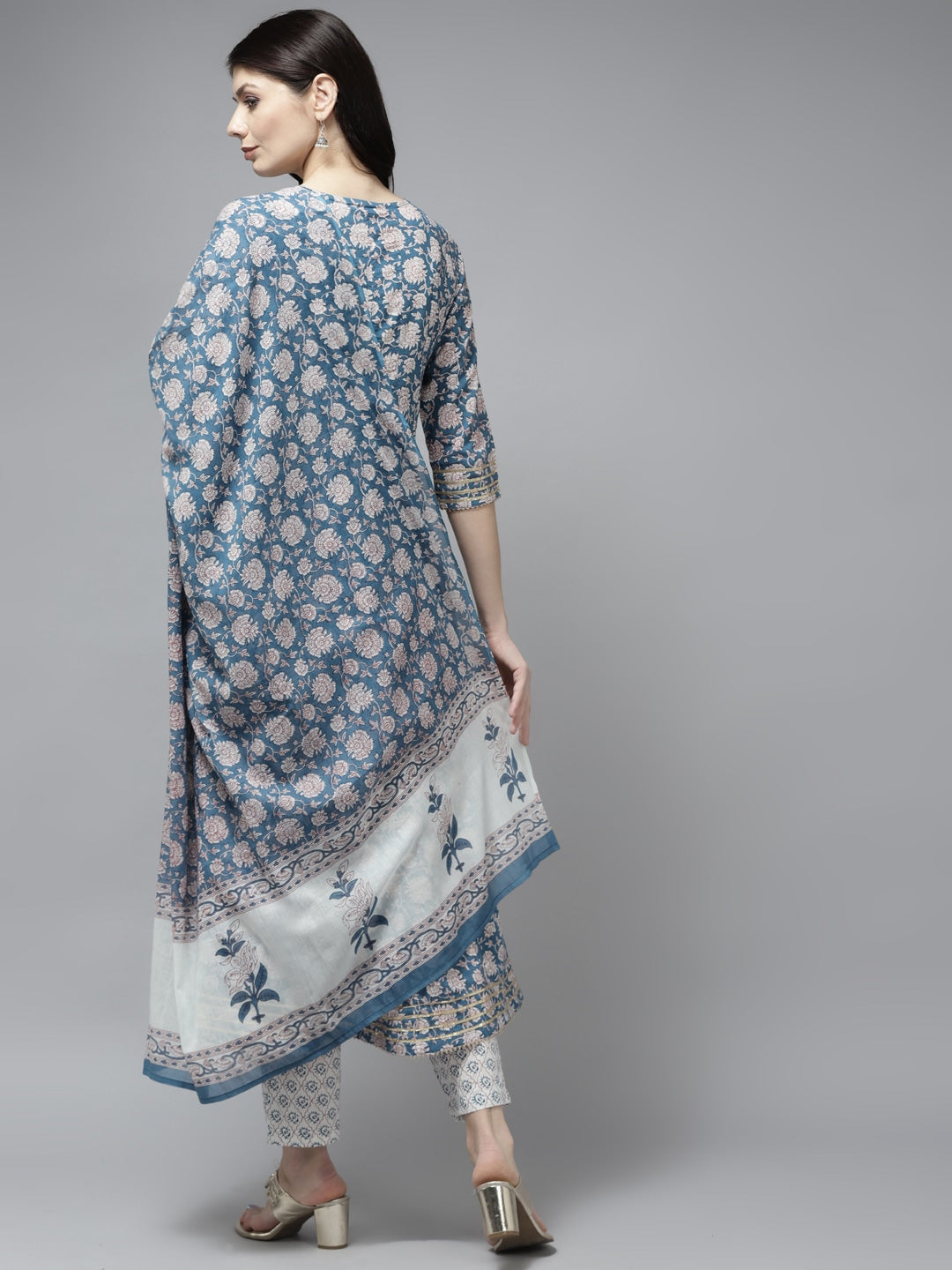 Navy-Blue-Printed-Cotton-Kurta-Set