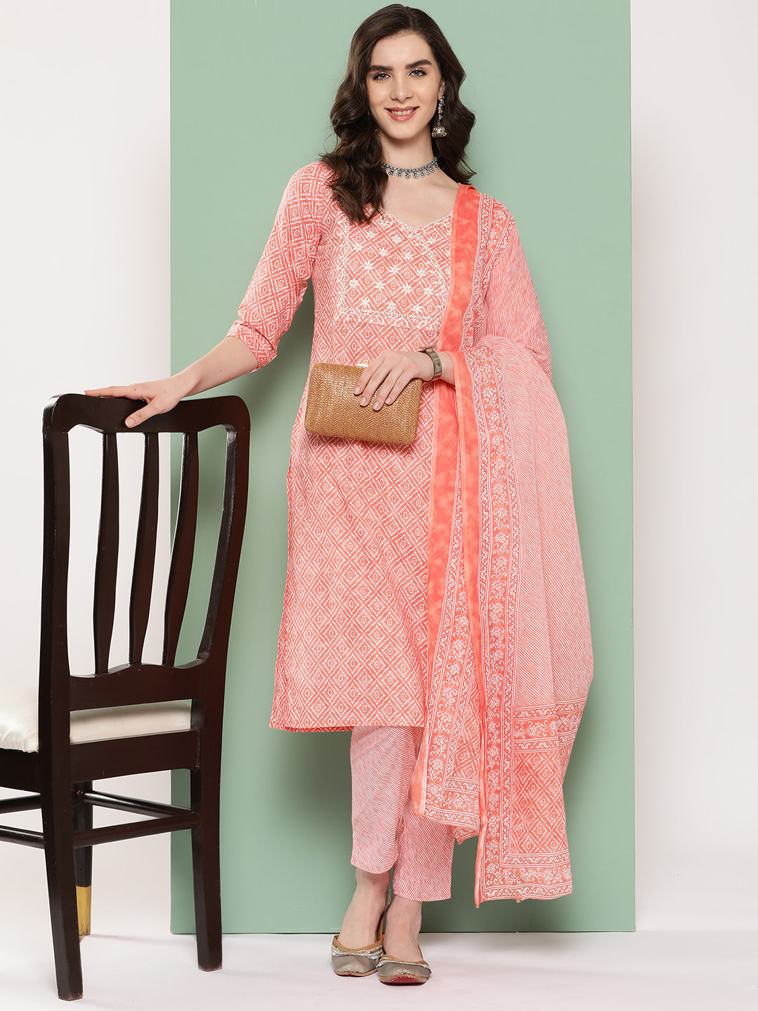 Peach-Ethnic-Motifs-Embroidered-Kurta-With-Trousers-&-Dupatta-1302SKDPC