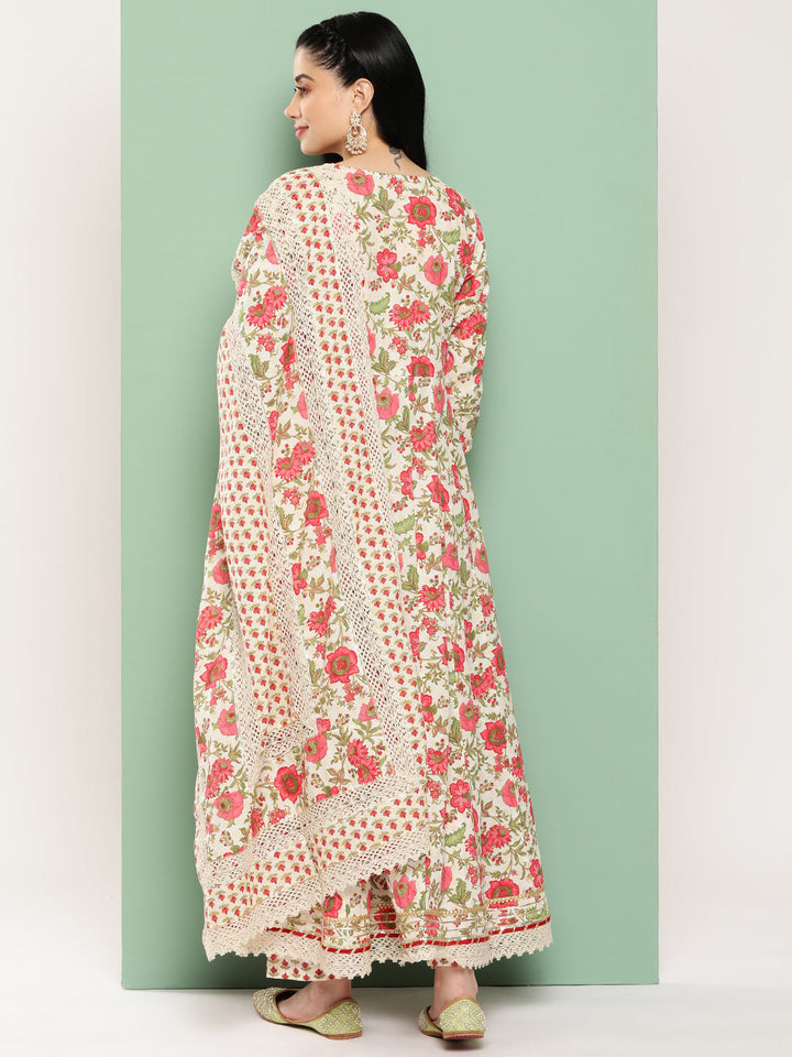White-Floral-Printed-Regular-Pure-Cotton-Kurta-With-Trousers-&-Dupatta-1316SKDWH