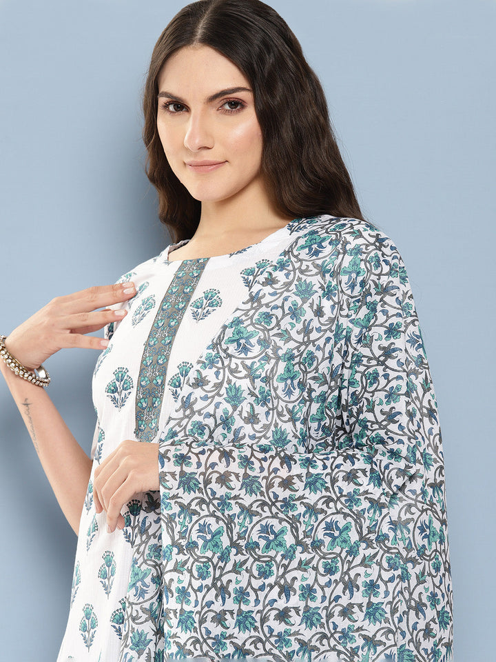 White-And-Blue-Printed-Kurta-With-Trousers-&-Dupatta-Set-1364SKDWH