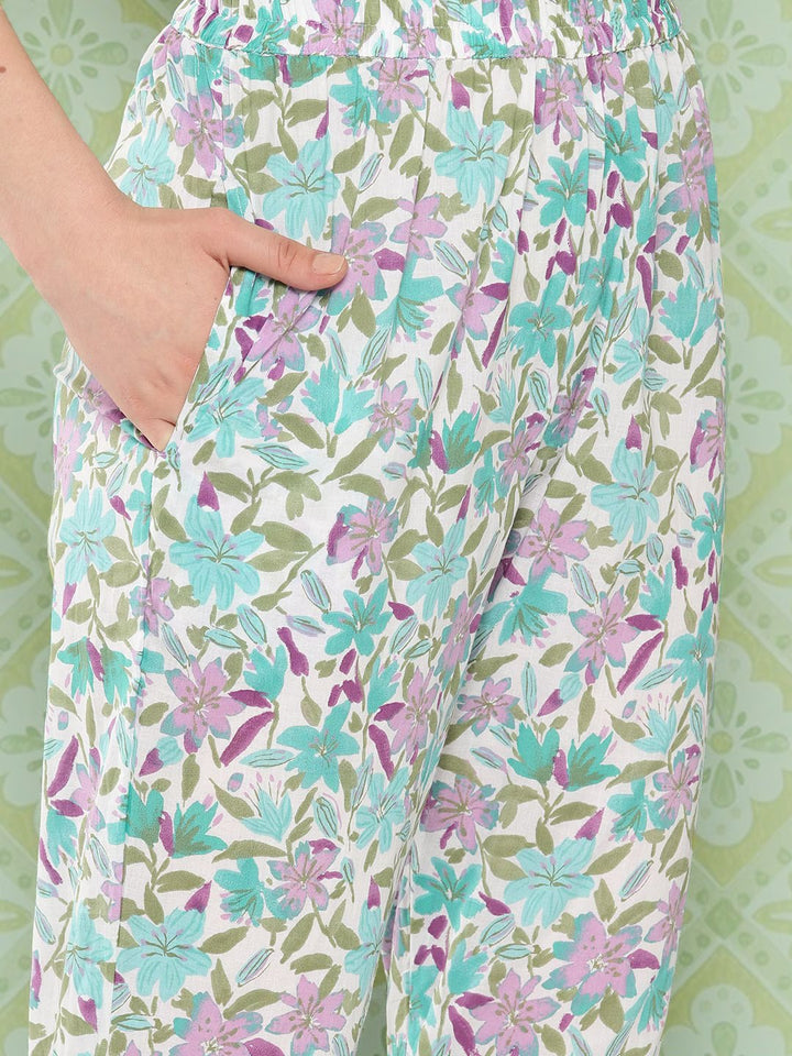 Sea-Green-Paisley-Printed-Pure-Cotton-Kurta-With-Trousers-&-Dupatta