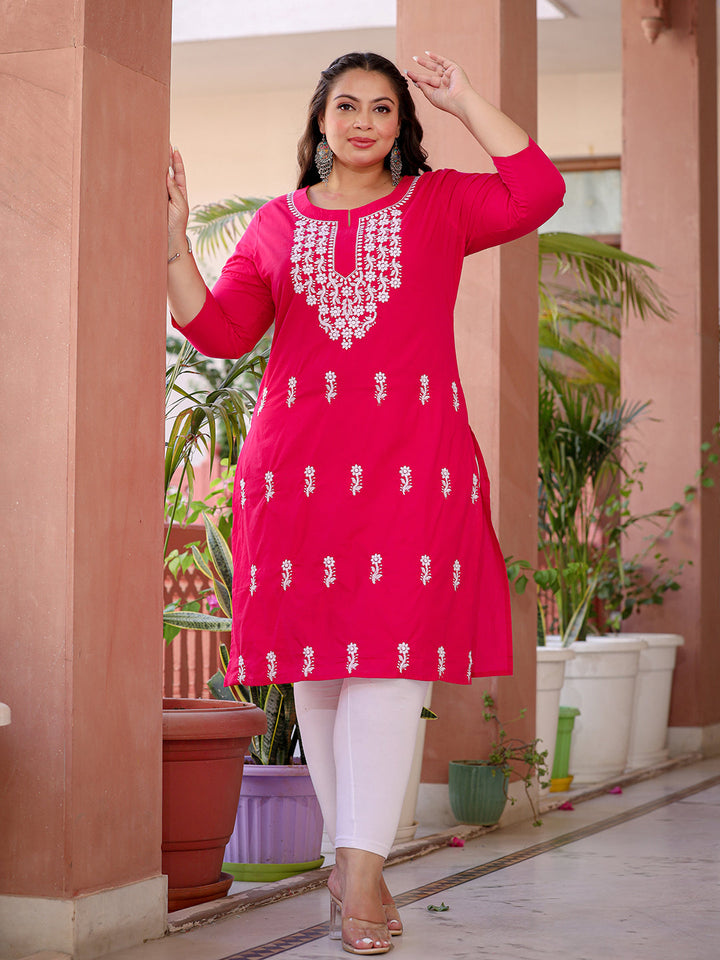 Floral-Embroidered-Chikankari-Pure-Cotton-Kurta-1497PKURHP