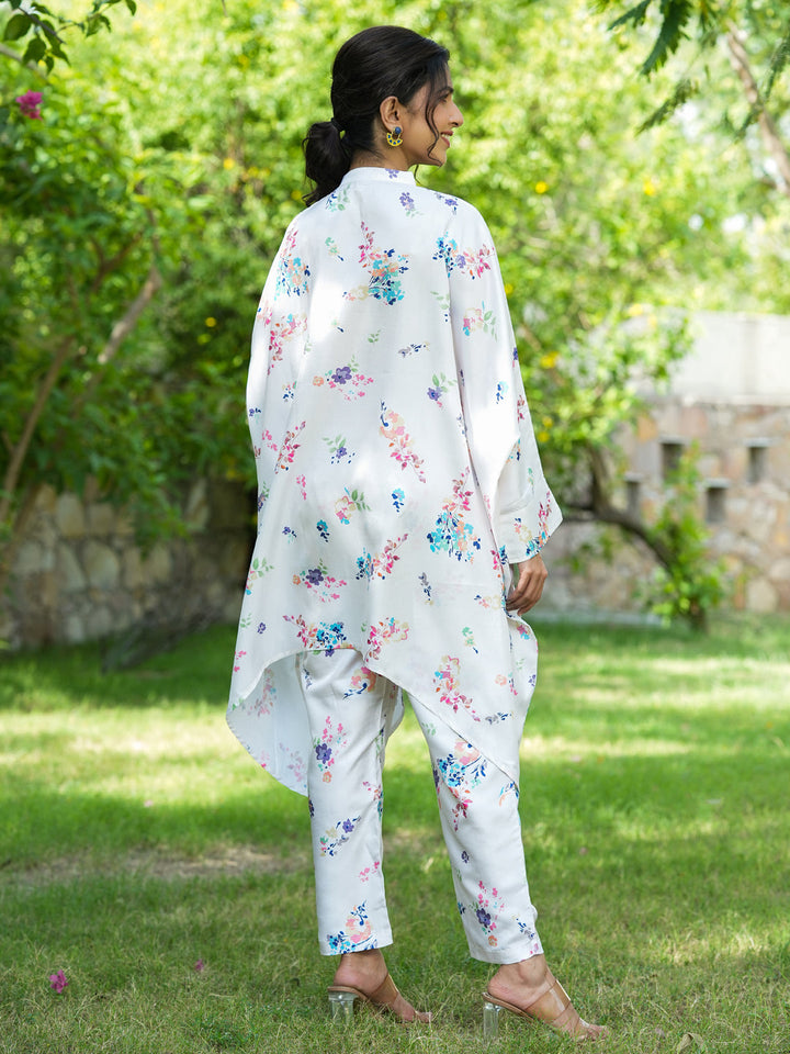 White-Floral-Print-Kaftan-Kurta-With-Trousers-Co-Ords-1507CRDWH