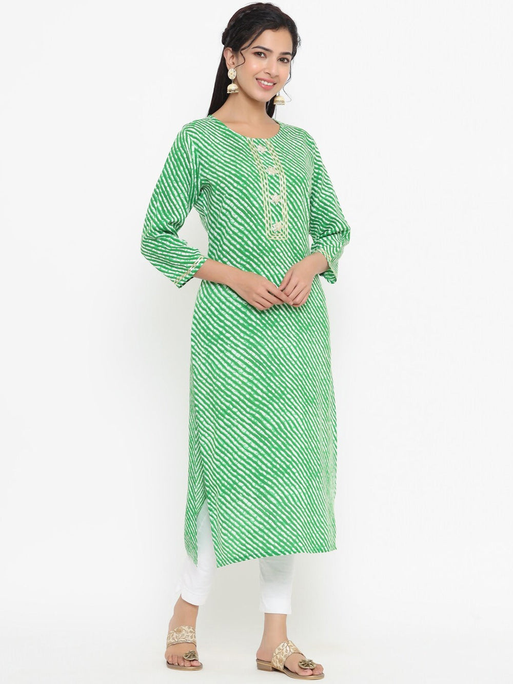 Green-Printed-Viscose-Rayon-Kurta-Only