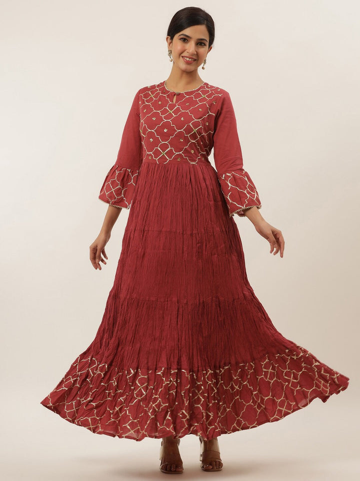 Rust-Ethnic-Maxi-Dress