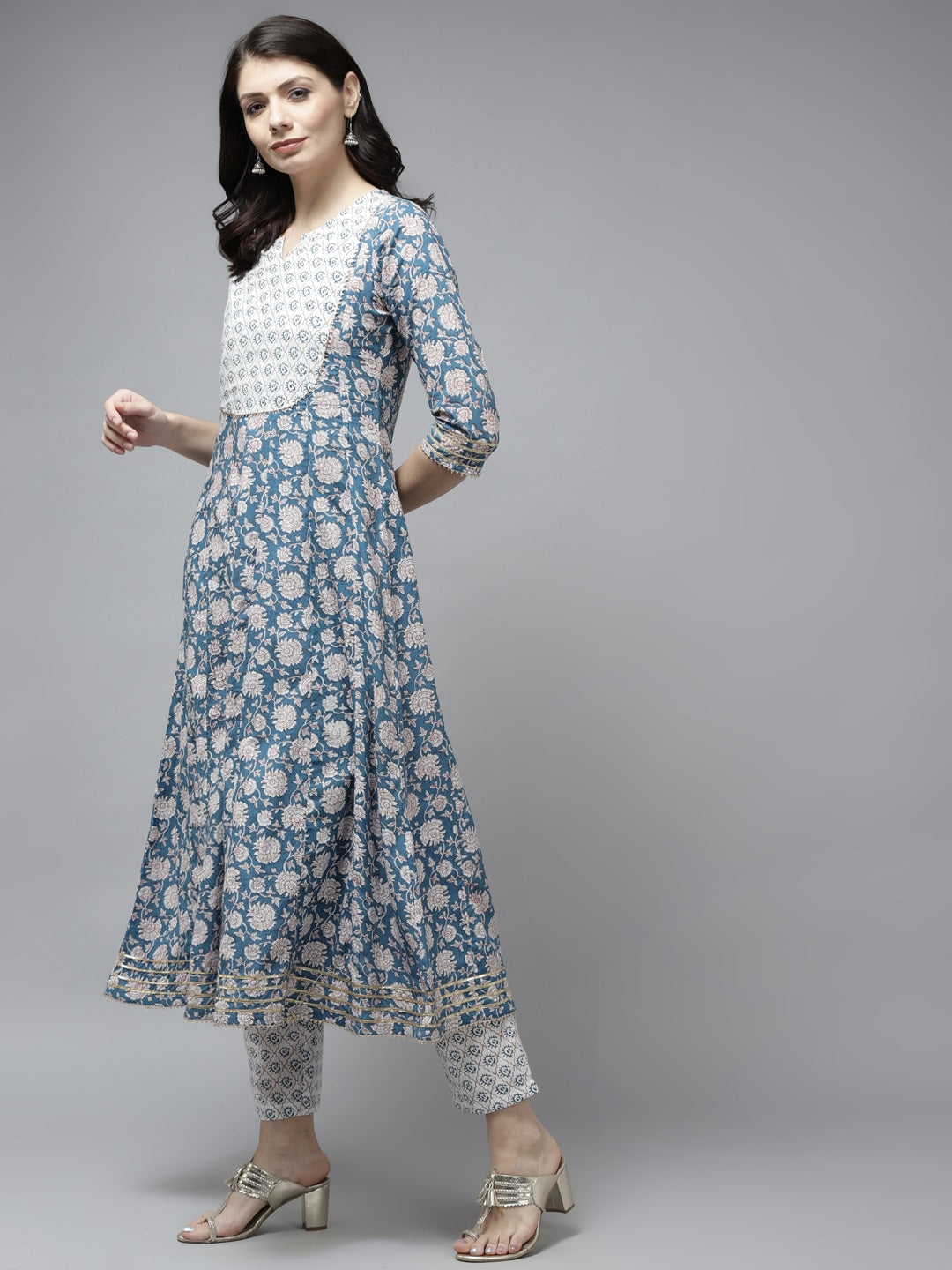 Navy-Blue-Printed-Cotton-Kurta-Set