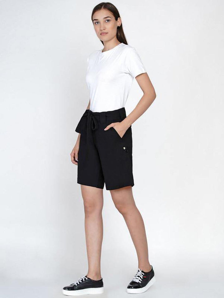 Cotton Flex Shorts With Side Fold Tabs
