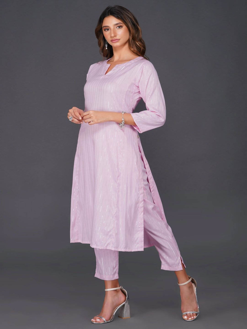 Pink Loose Fitted Kurta Only