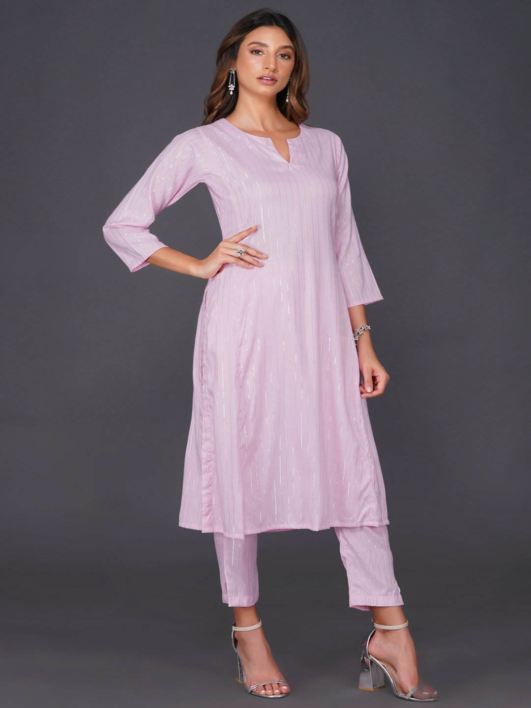 Pink Loose Fitted Kurta Only