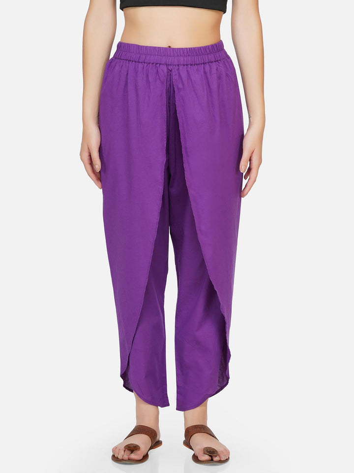 Purple Overlapping Dhoti Pants Only