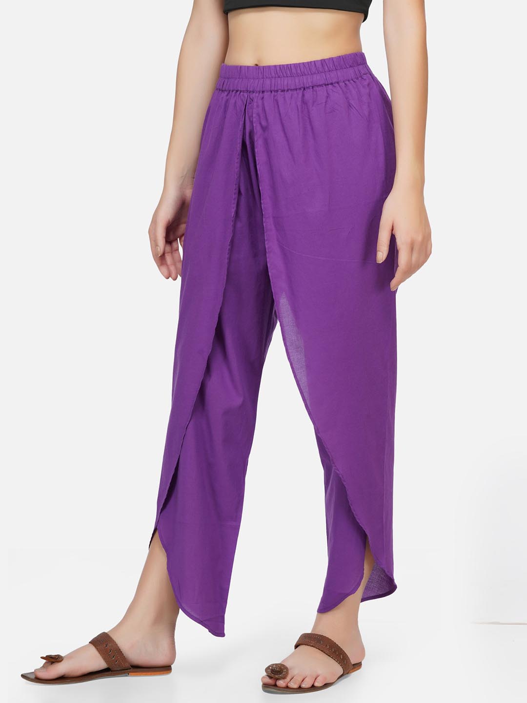 Purple Overlapping Dhoti Pants Only