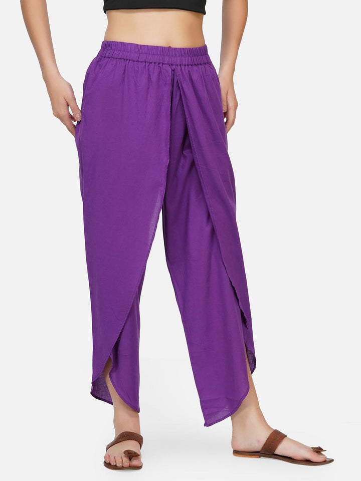 Purple Overlapping Dhoti Pants Only