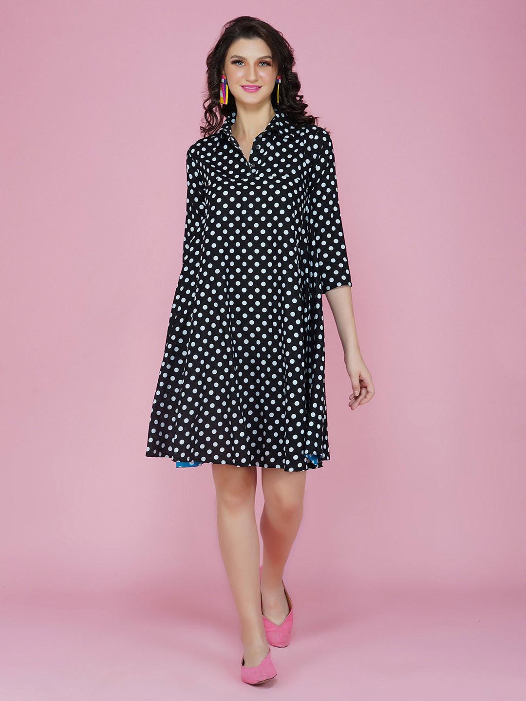 Black & White Polka Dot Cotton Dress