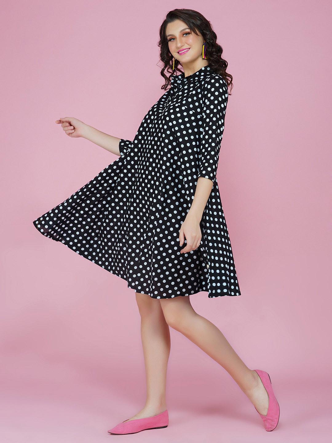 Black & White Polka Dot Cotton Dress