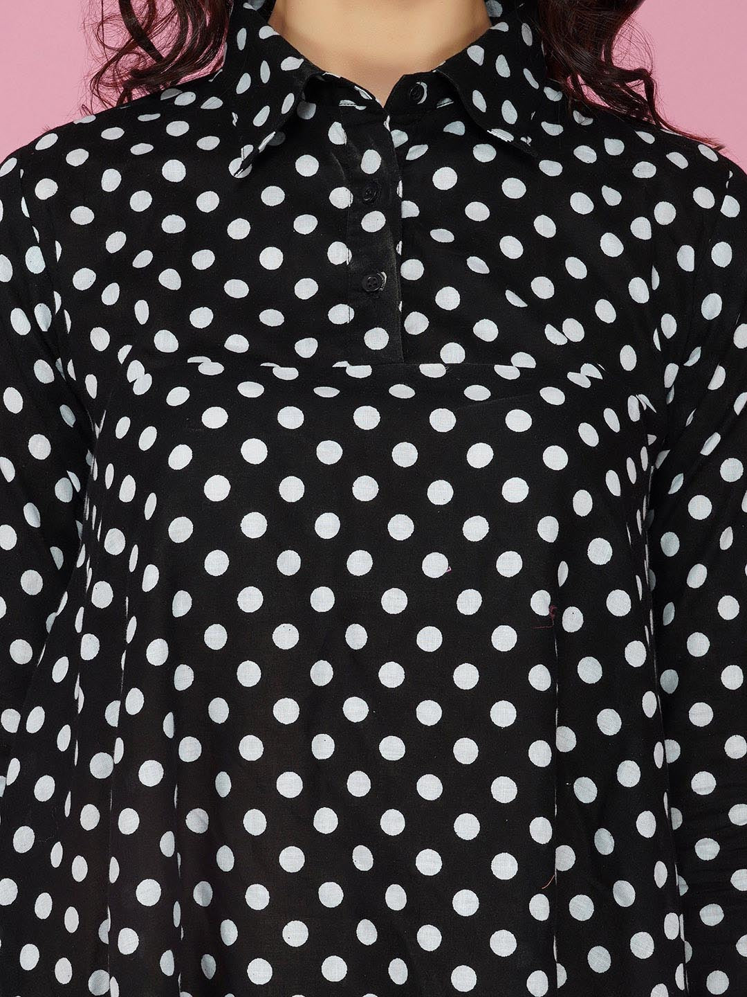 Black & White Polka Dot Cotton Dress