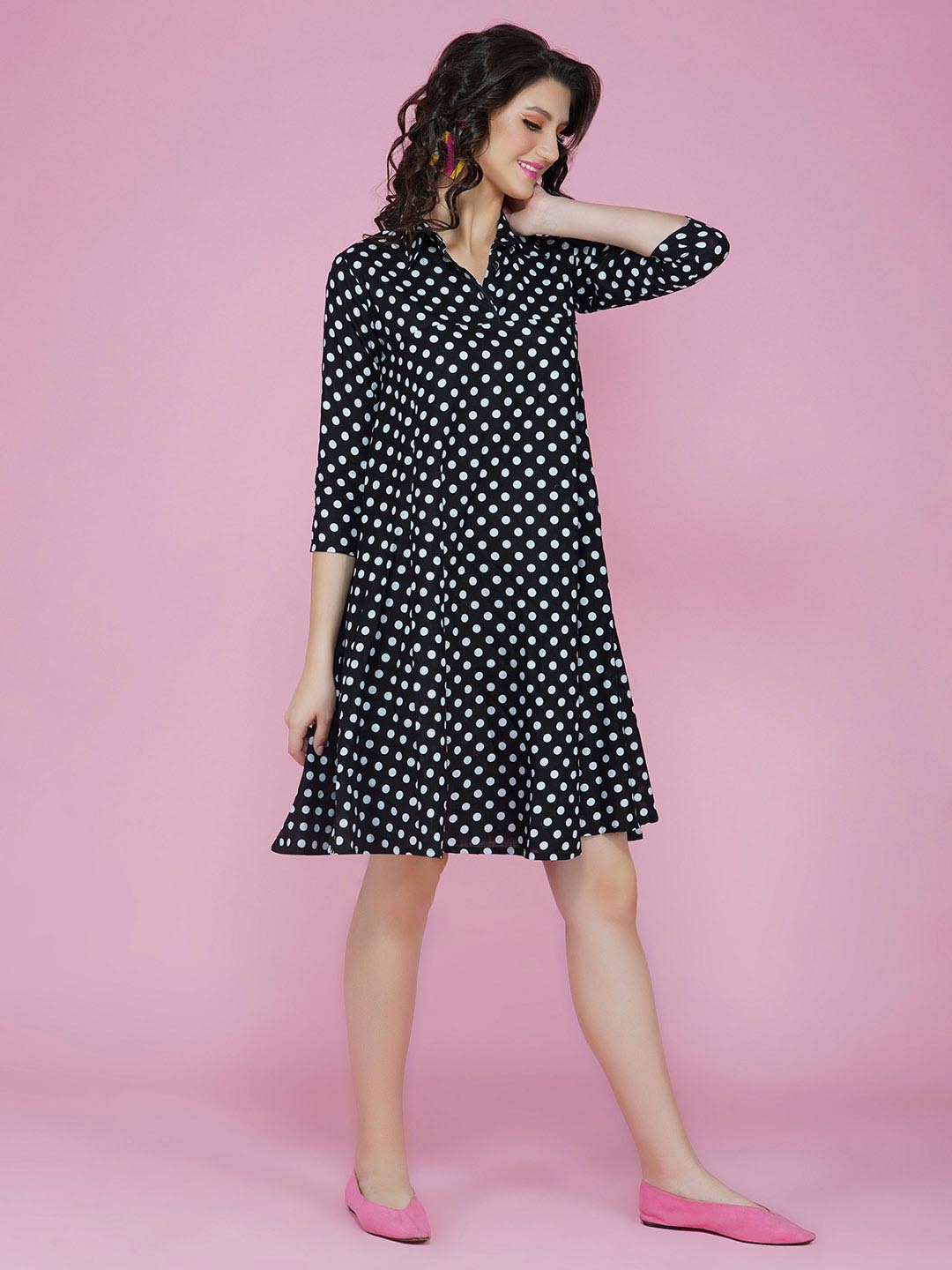 Black & White Polka Dot Cotton Dress