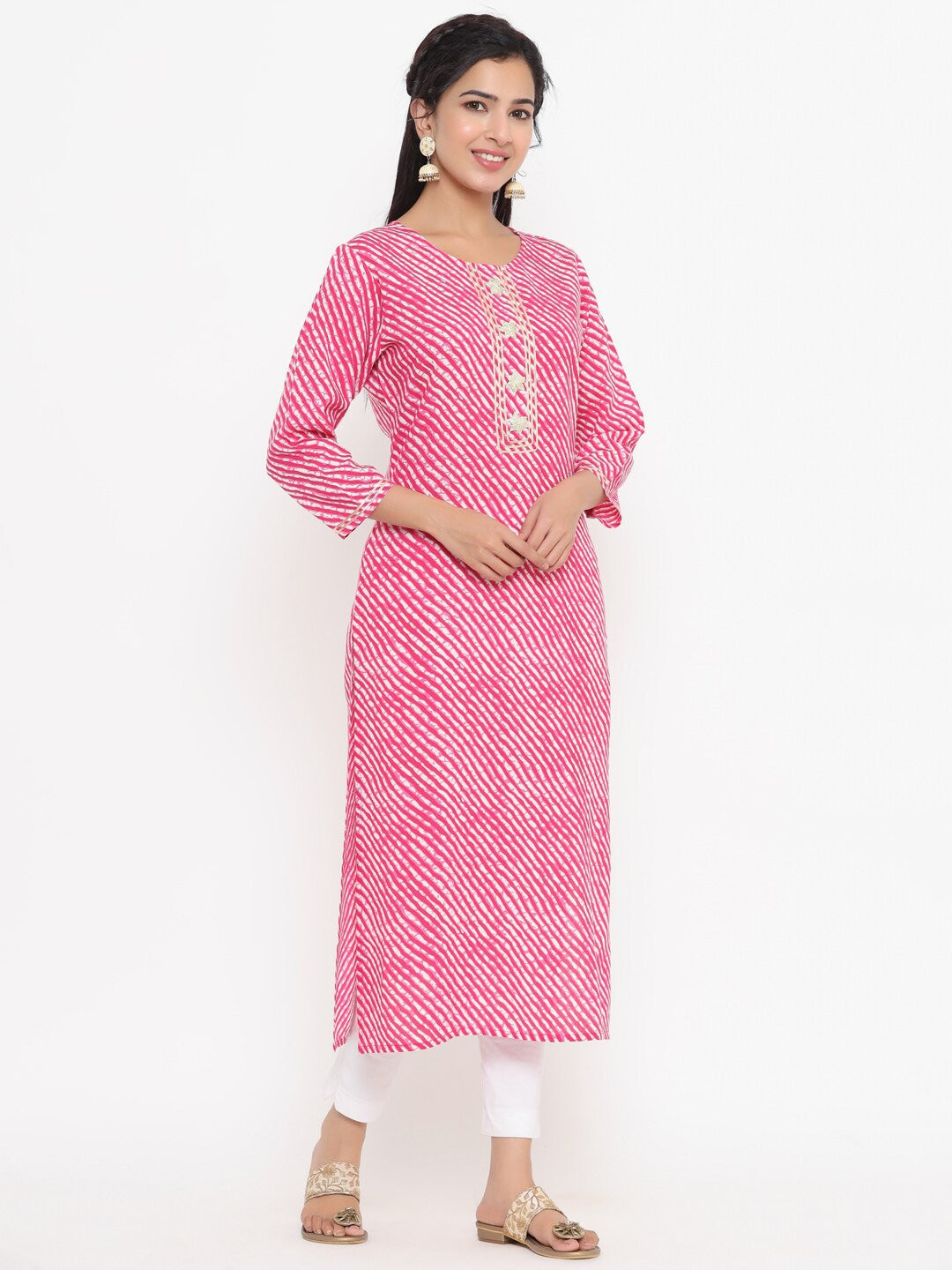 Pink-Printed-Kurta-Only