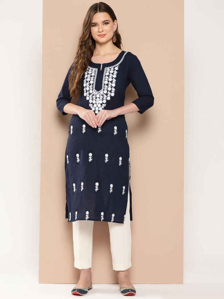 Floral-Yoke-Design-Chikankari-Kurta-1497KURNB