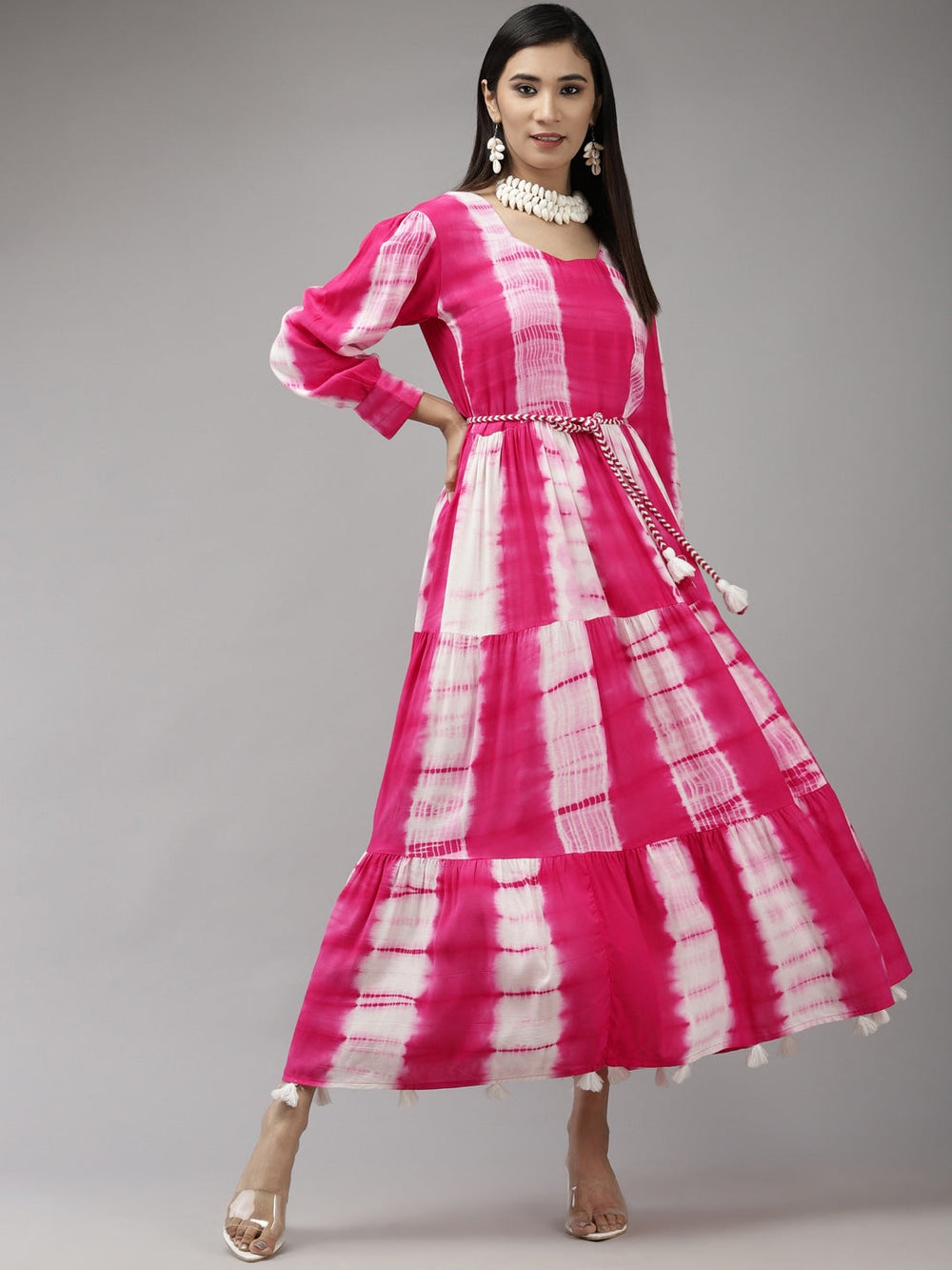Pink-&-White-Tie-And-Dye-Dress-9413DRSPK