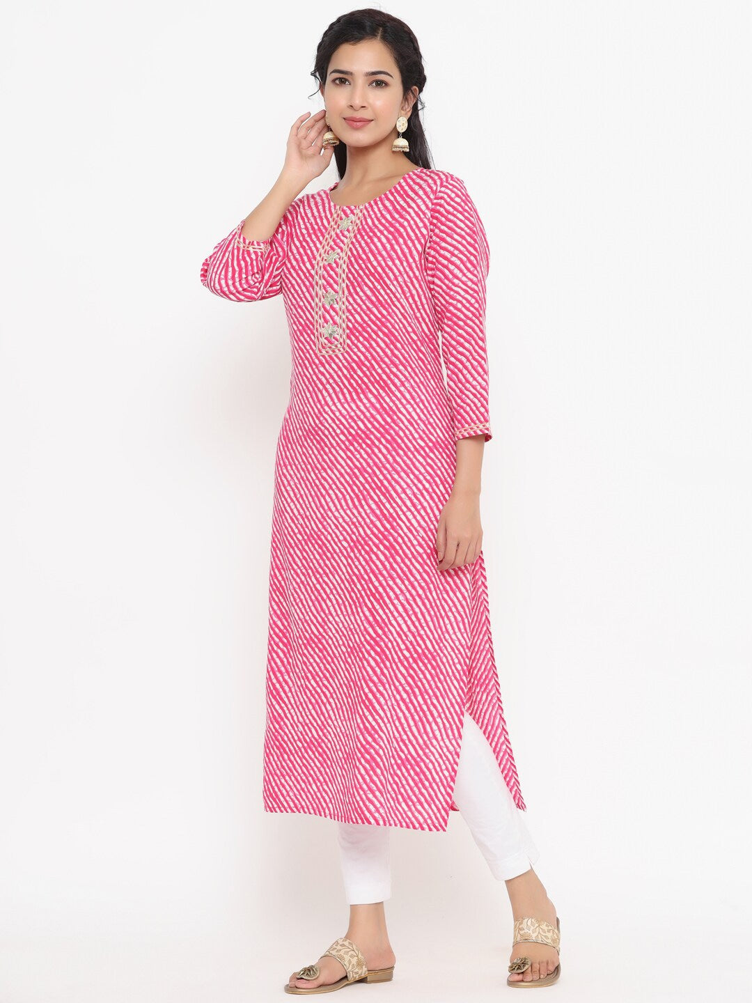 Pink-Printed-Kurta-Only