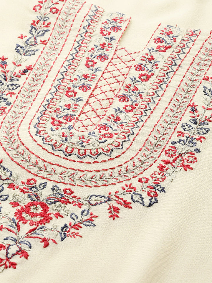 Cream-&-Red-Embroidered-Dupatta-Set-9096SKDCR