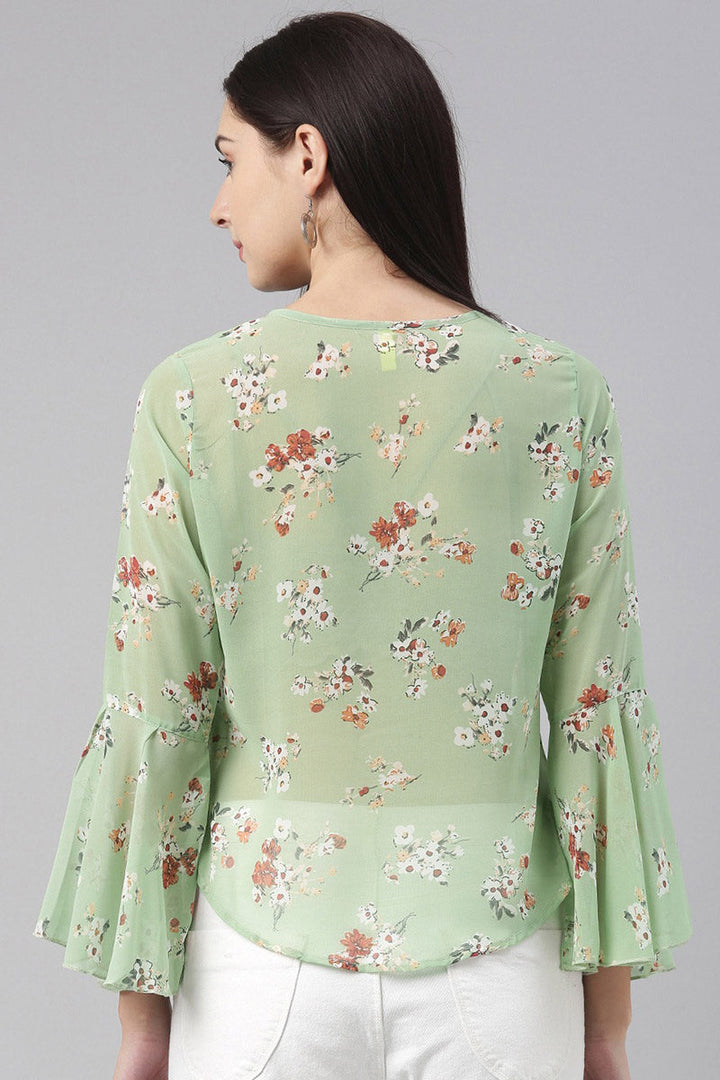 ZERESOUQ-Pale-Green-Georgette-Floral-Printed-Ruffle-Top