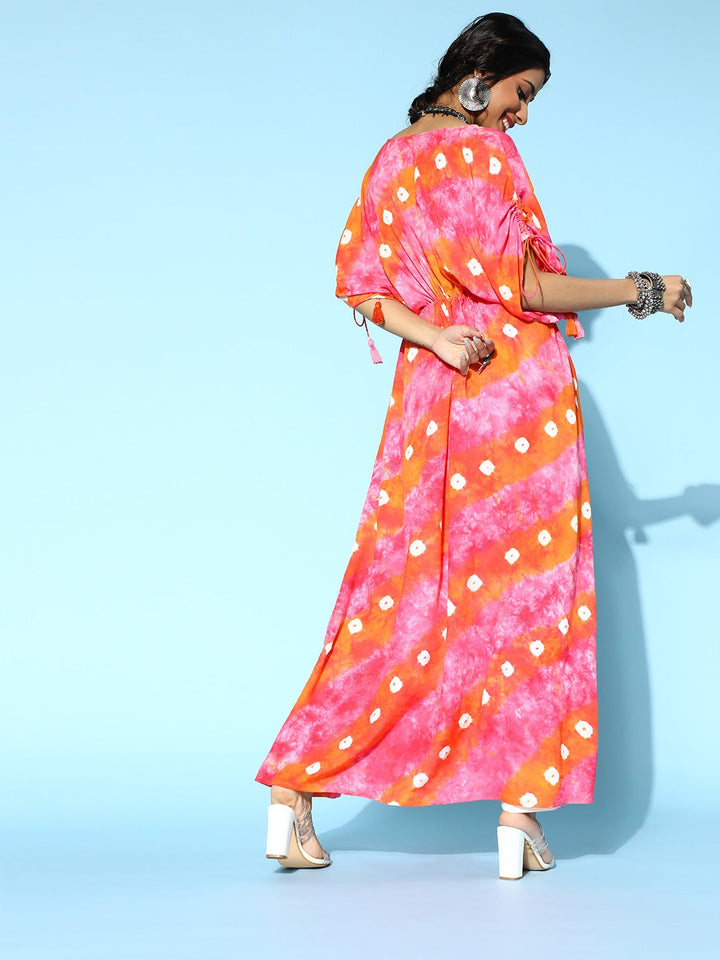 Pink-Tie-Dye-Kaftan-Viscose-Rayon-Kurta