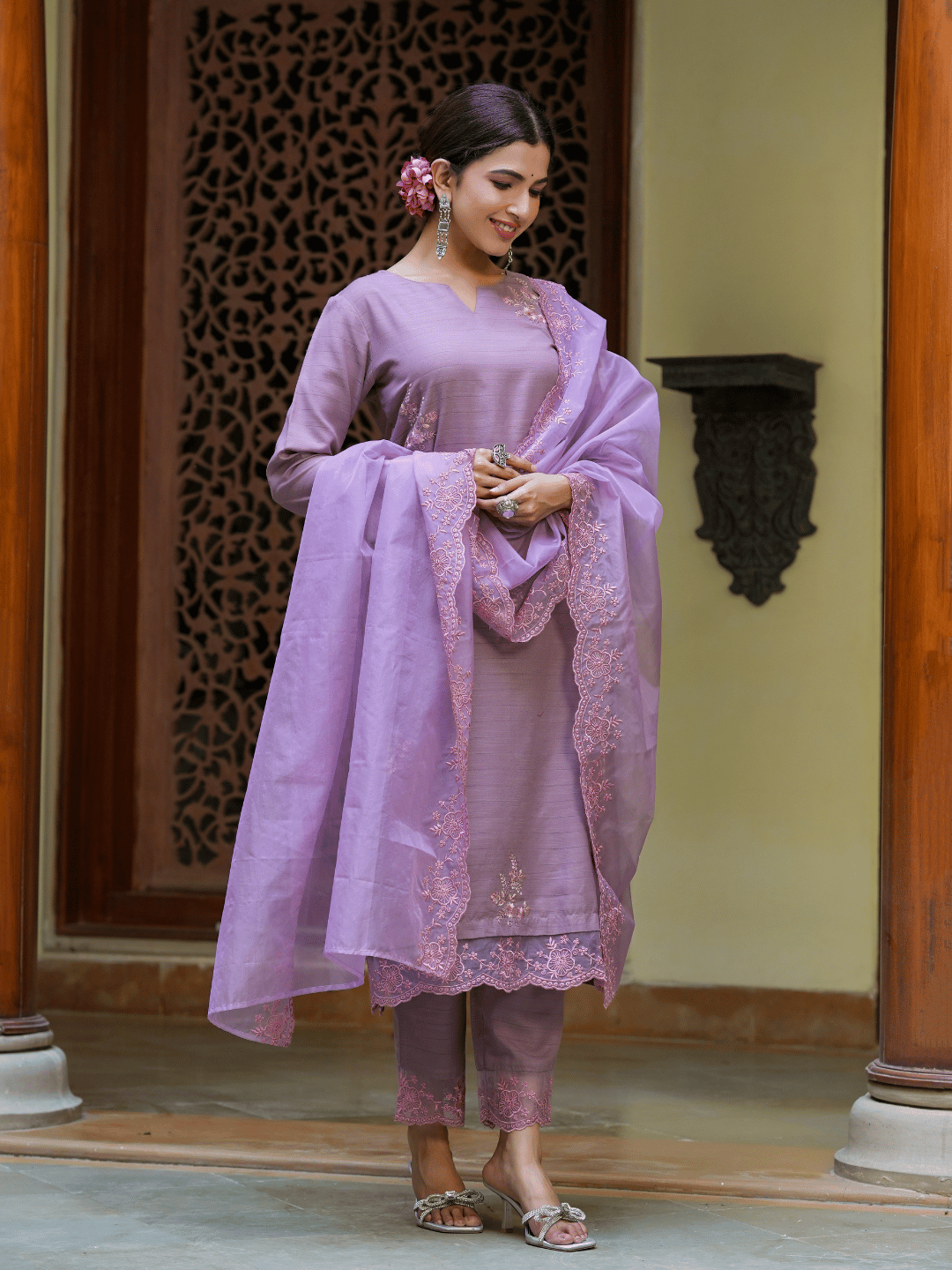 Purple-Embroidered-Straight-Kurta-Trouser-And-Dupatta-Set