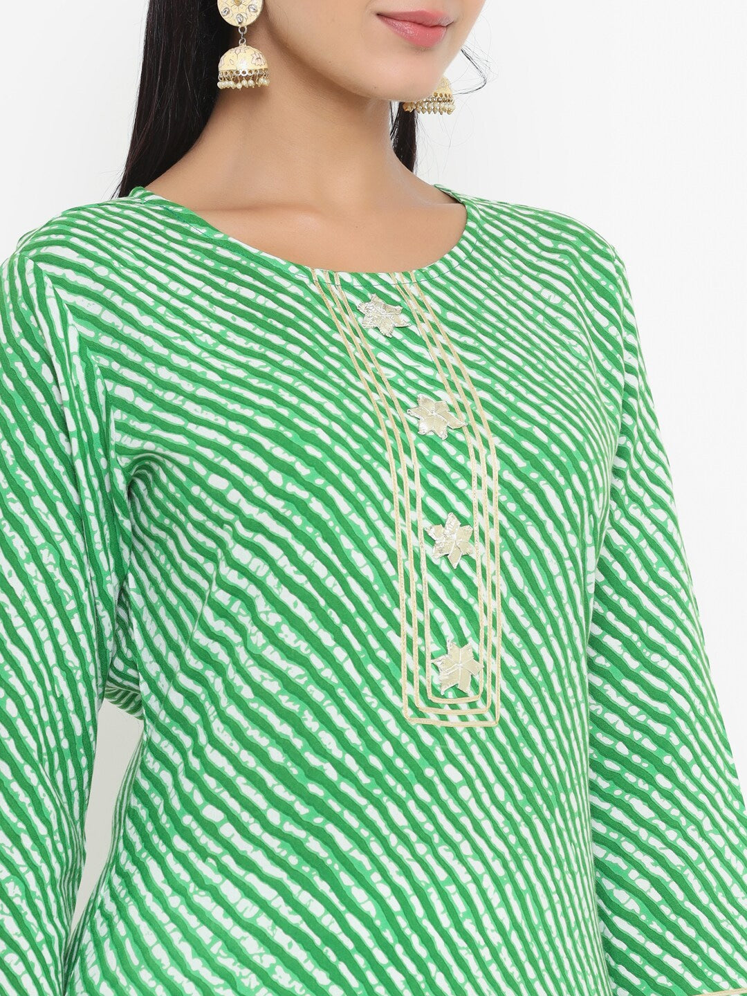 Green-Printed-Viscose-Rayon-Kurta-Only