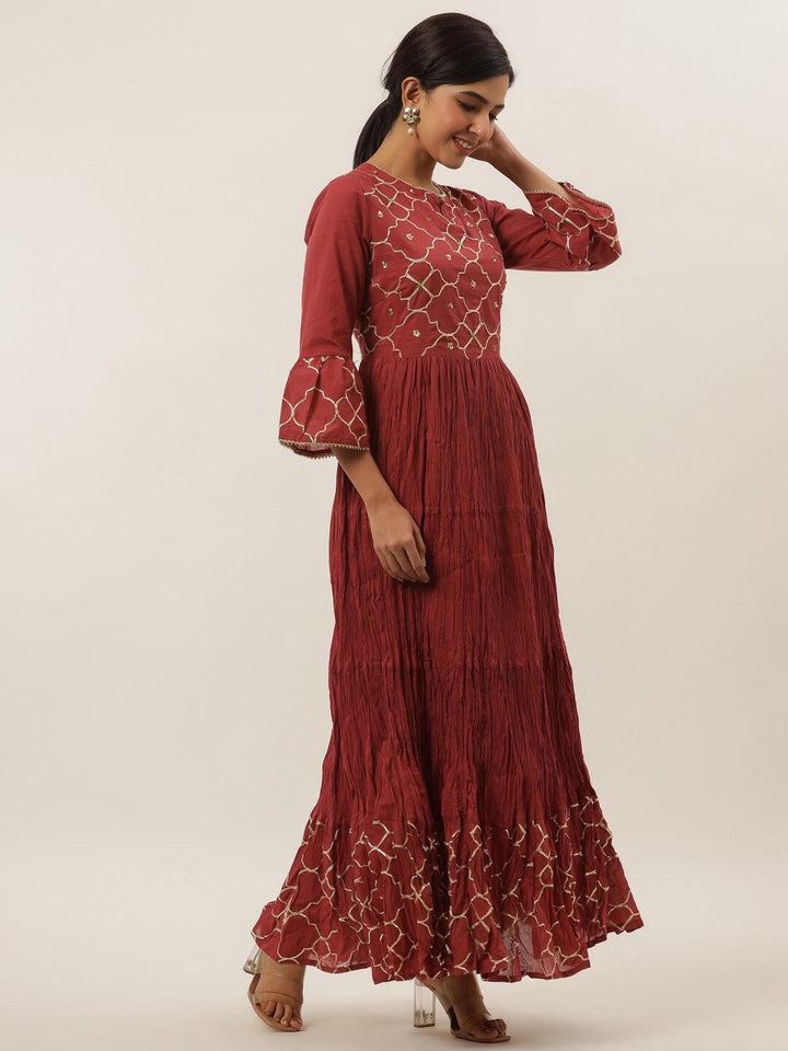 Rust-Ethnic-Maxi-Dress