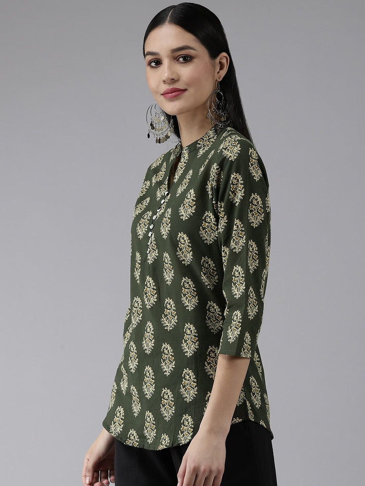 Green Printed Top