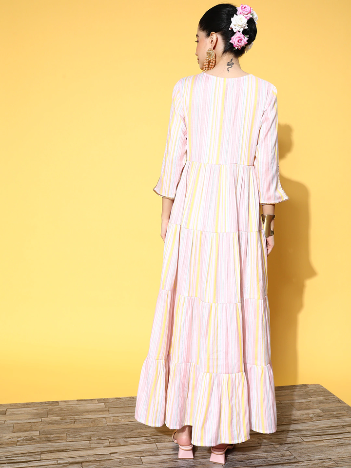 Pink-Striped-Maxi-Cotton-Dress