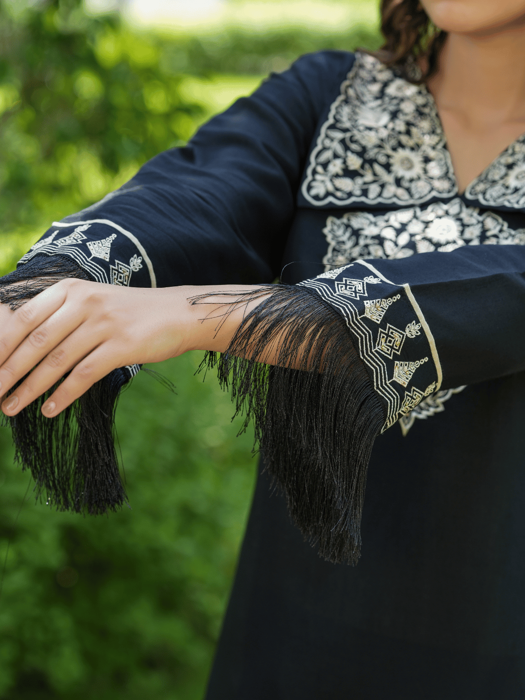 Black Embroidered Shirt & Trouser Co Ords