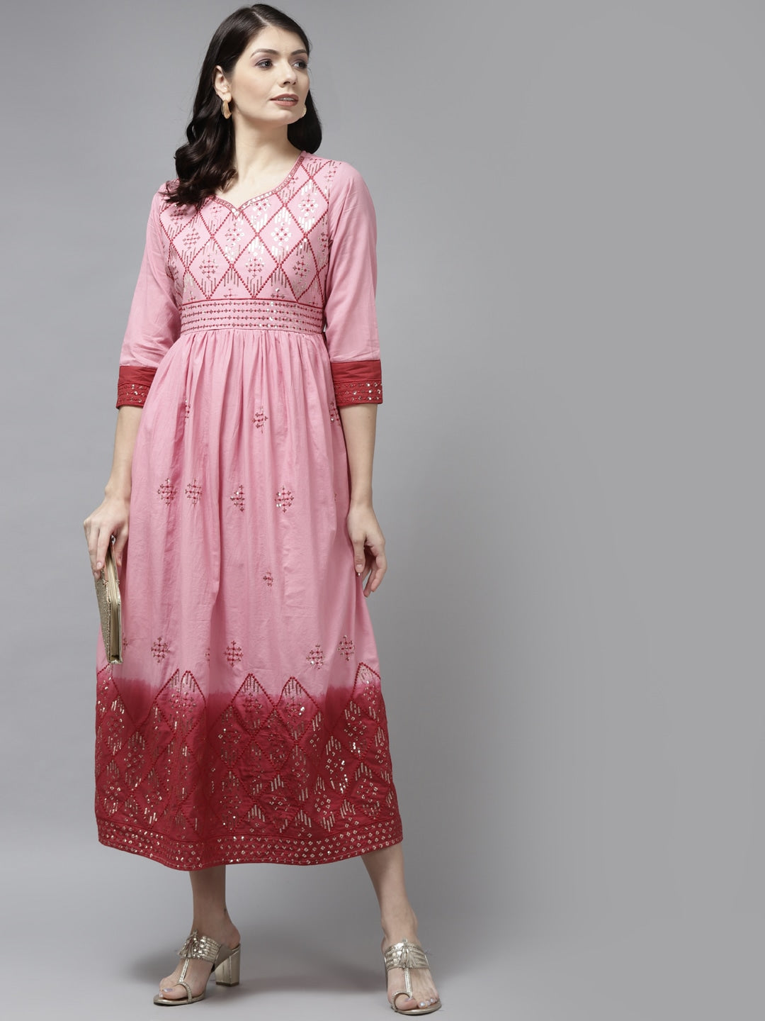 Pink-&-Maroon-Ethnic-Dress