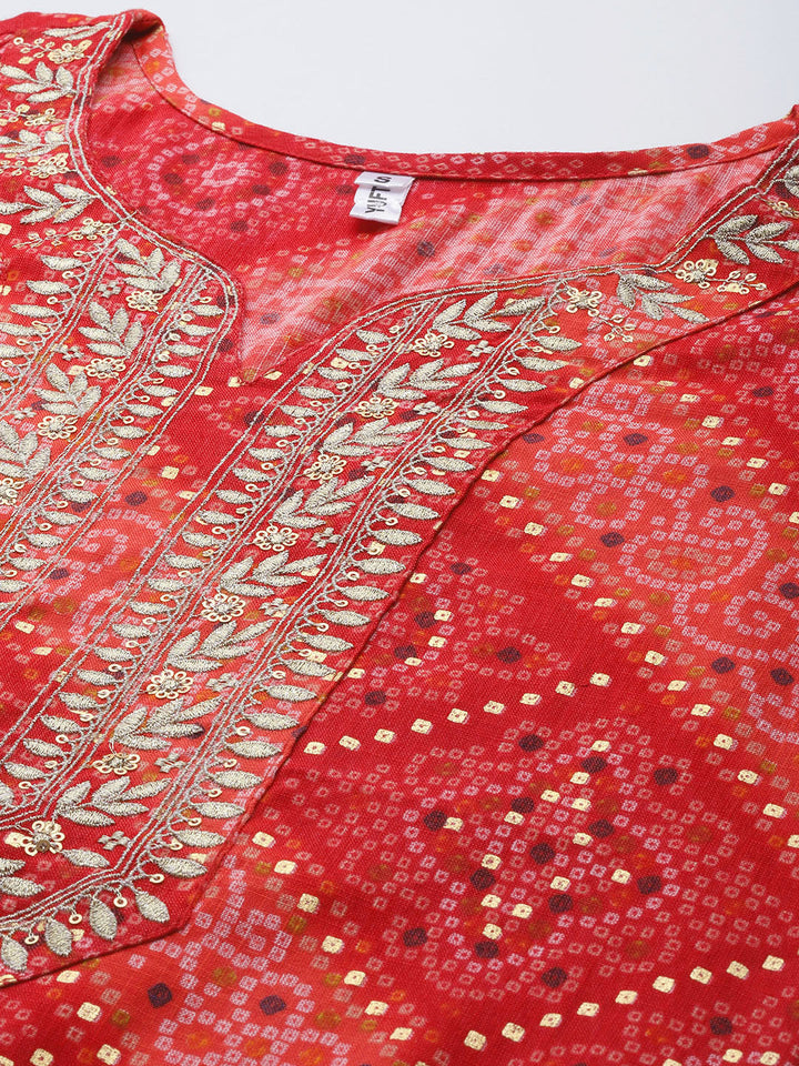 Red-Printed-Kurta