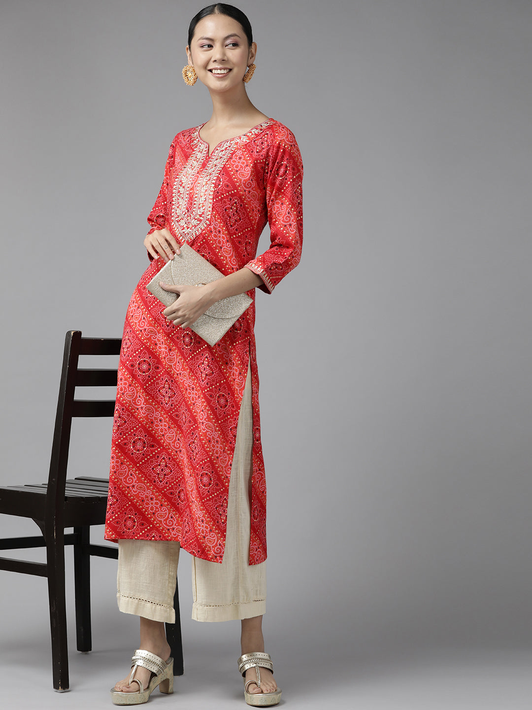 Red-Printed-Kurta