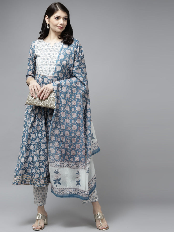 Navy-Blue-Printed-Cotton-Kurta-Set