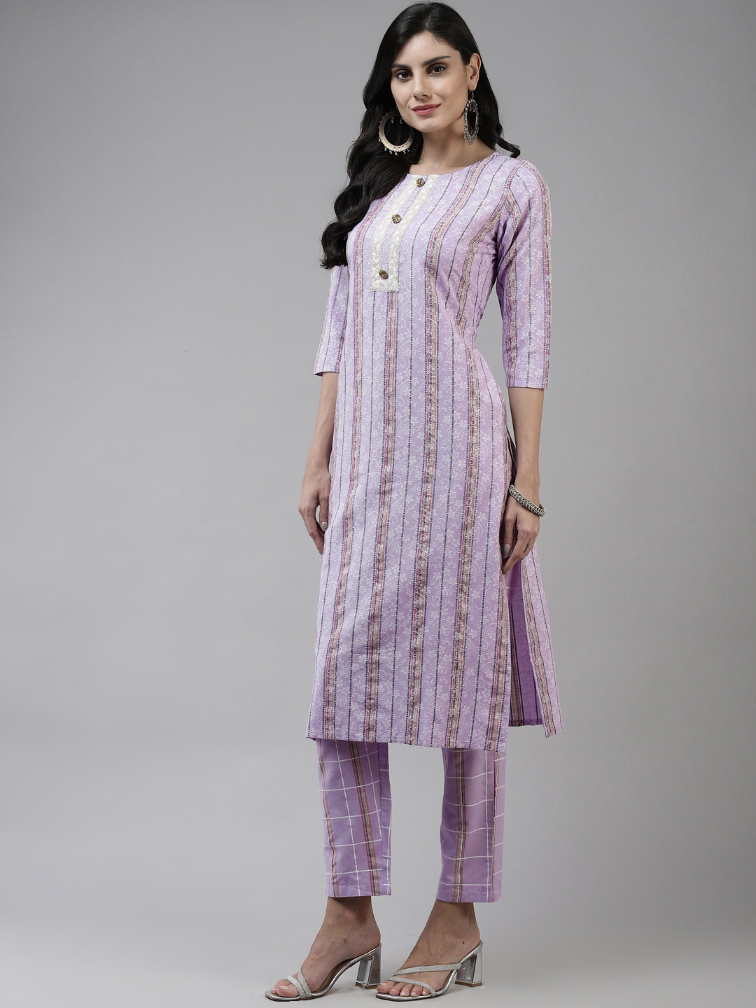 Lavender-Printed-Kurta-With-Trousers-9561SETLV