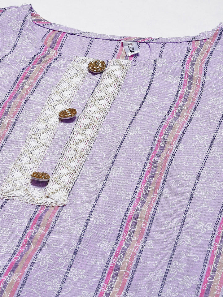 Lavender-Printed-Kurta-With-Trousers-9561SETLV