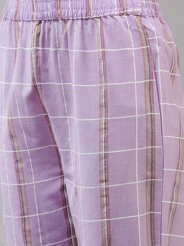 Lavender Printed Kurta with Trousers Yufta Store