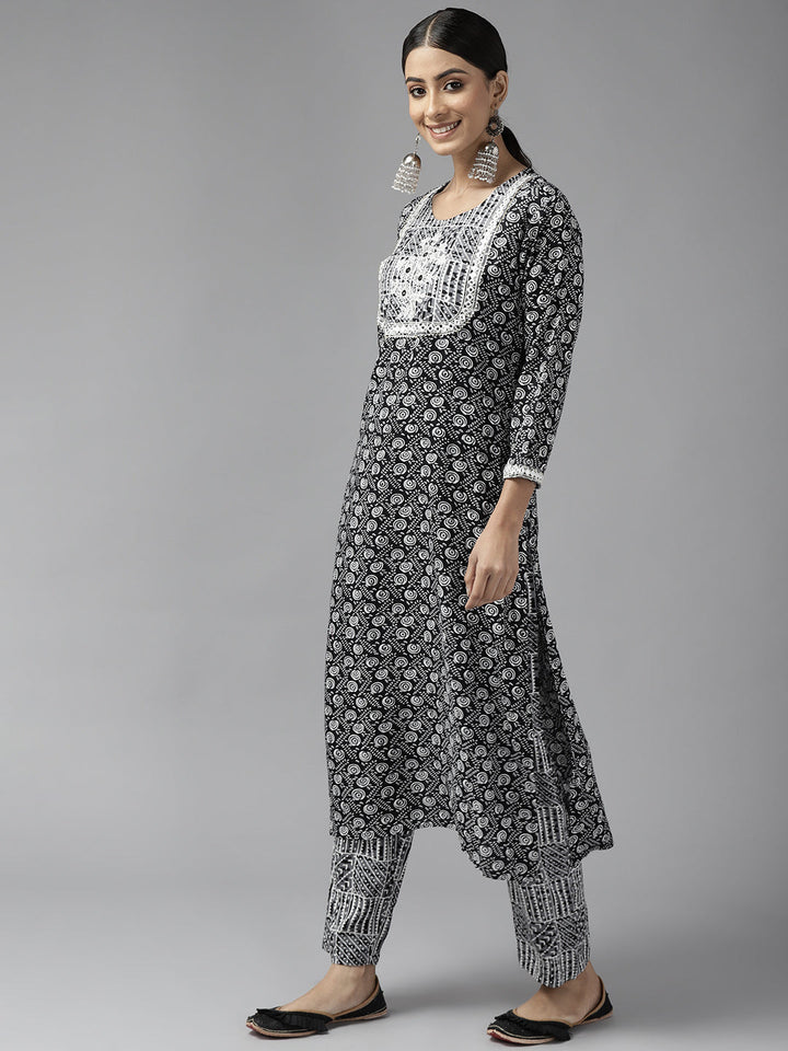 Black-Printed-Kurta-Set