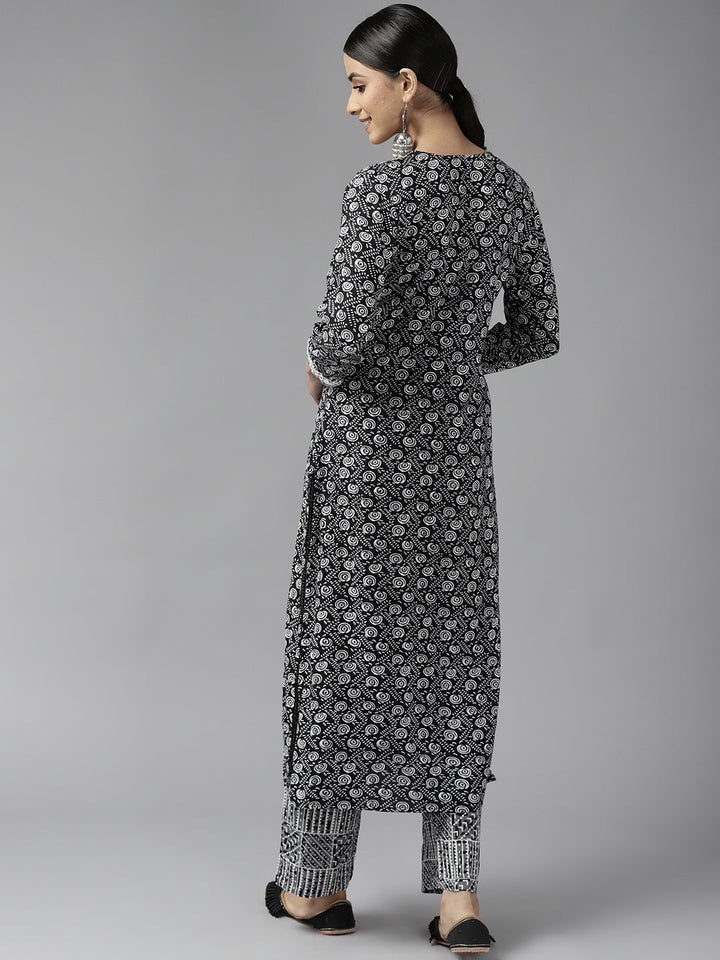 Black-Printed-Kurta-Set