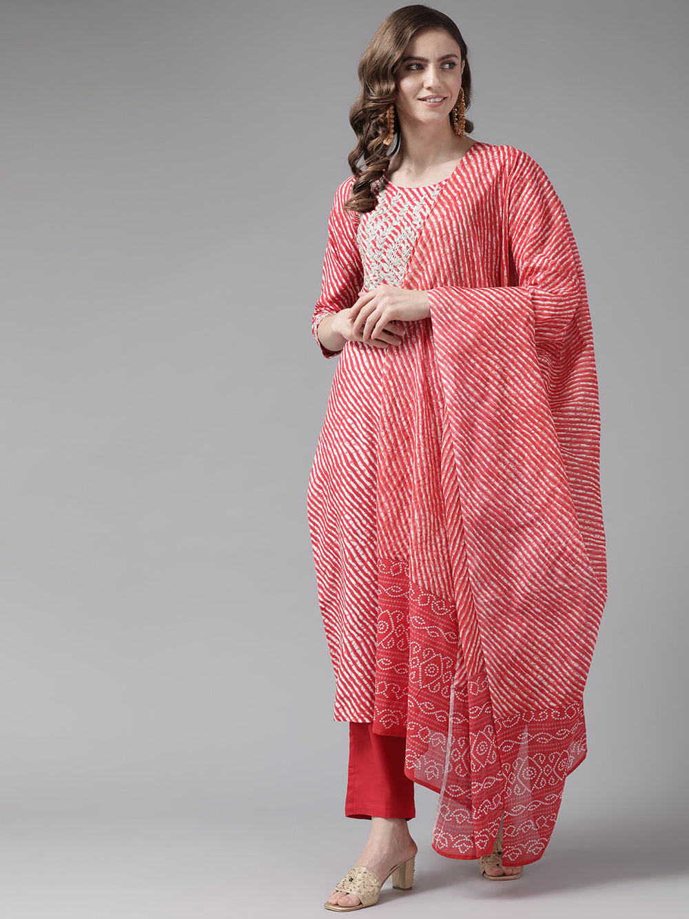 Red-Printed-Viscose-Rayon-Kurta-Set